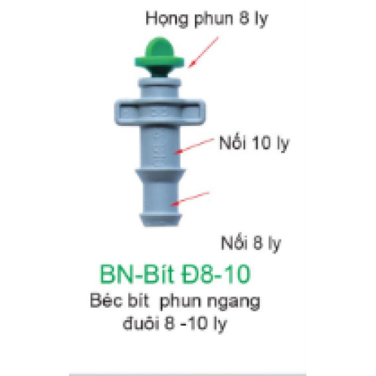 Béc Bít Phun Đuôi 8+10Ly